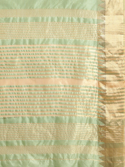 Dhiyona RV Women's Assam Silk With Golden Broad Border Saree  ( KVD990 )