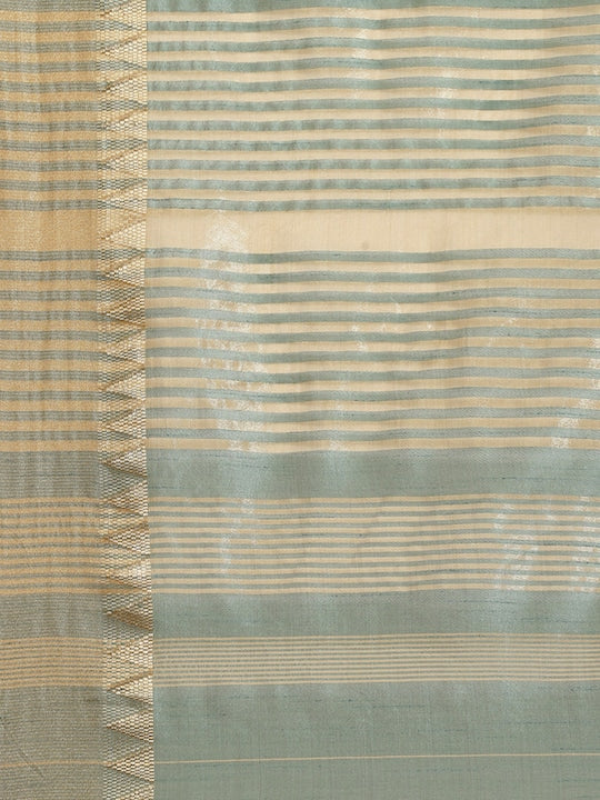 Dhiyona RV Women's Assam Silk With Golden Broad Border Saree  ( KVD991 )
