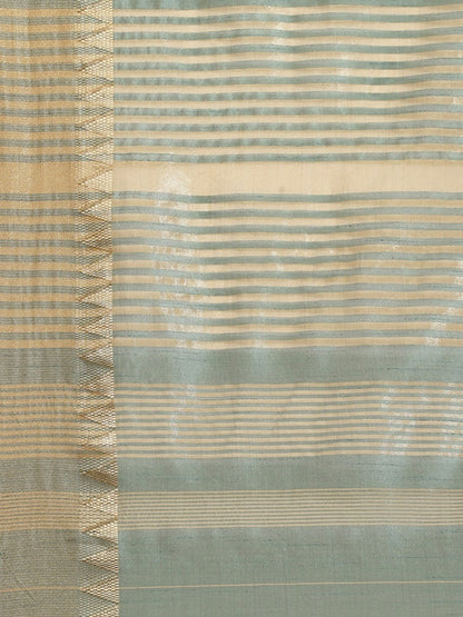 Dhiyona RV Women's Assam Silk With Golden Broad Border Saree  ( KVD991 )