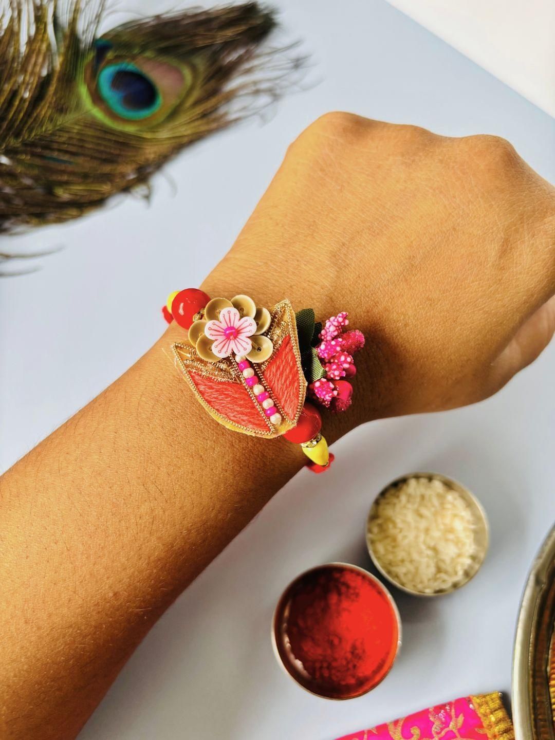 Dhiyona Pack of 2 Traditional Handmade Rakhi