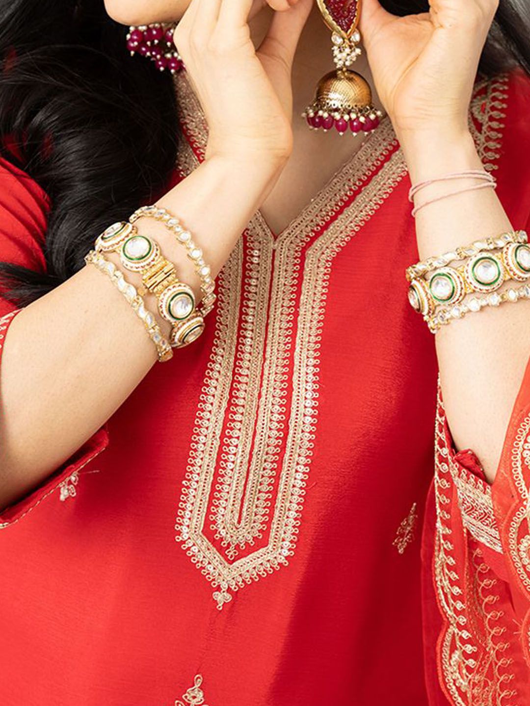 Dhiyona CH Embroidered Kurta Set with Dupatta