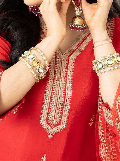 Dhiyona CH Embroidered Kurta Set with Dupatta