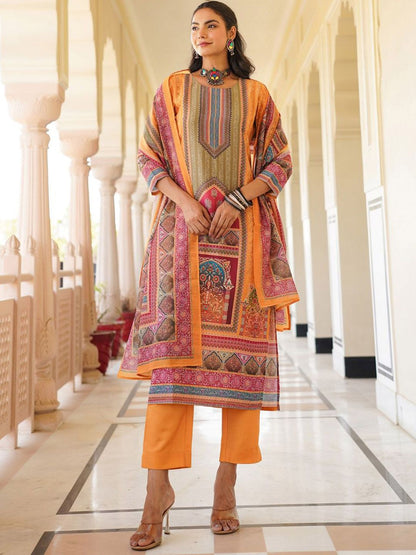 Dhiyona KL Women Ethnic Motifs Printed Kurta with Trousers & Dupatta