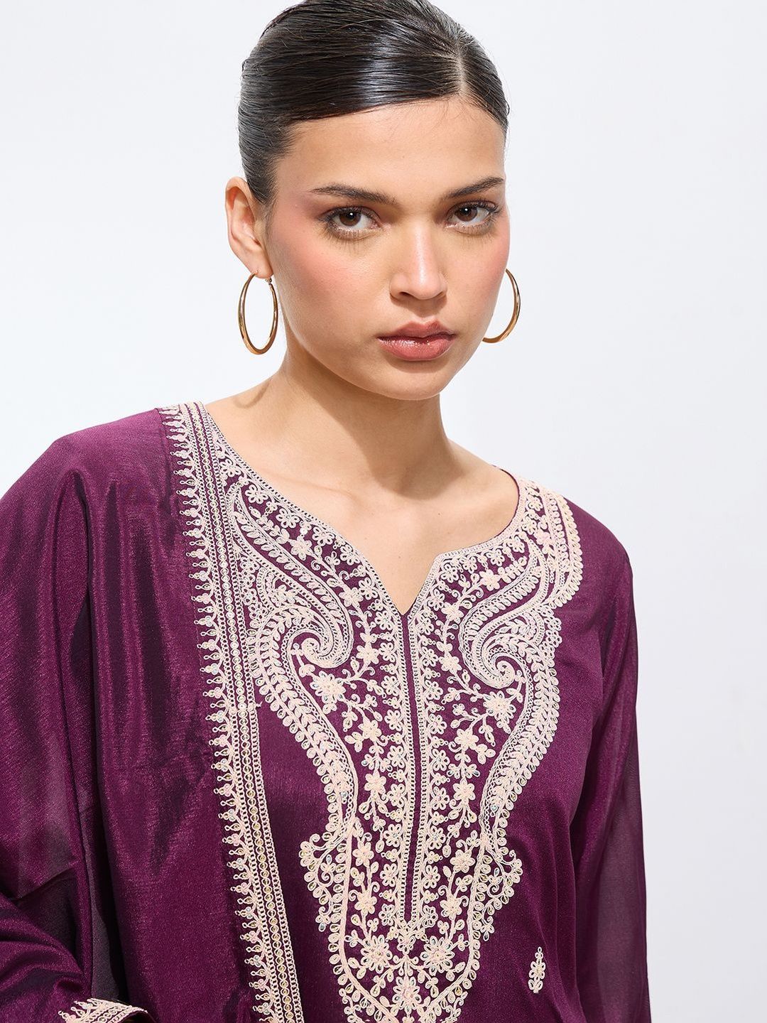 Dhiyona KL Women Ethnic Motifs Embroidered Regular Thread Work Kurta with Palazzos & With Dupatta
