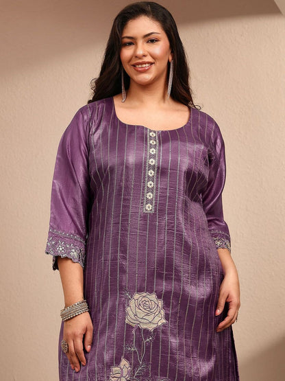 Dhiyona Women's Ethnic Motifs Printed Regular Thread Work Kurta with Palazzos & With Dupatta