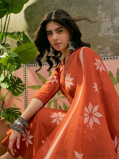 Printed Kurta & Trouser With Dupatta
