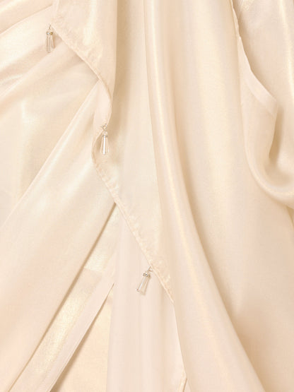 Dhiyona ST Mother of Pearl White Gold Chiffon Saree