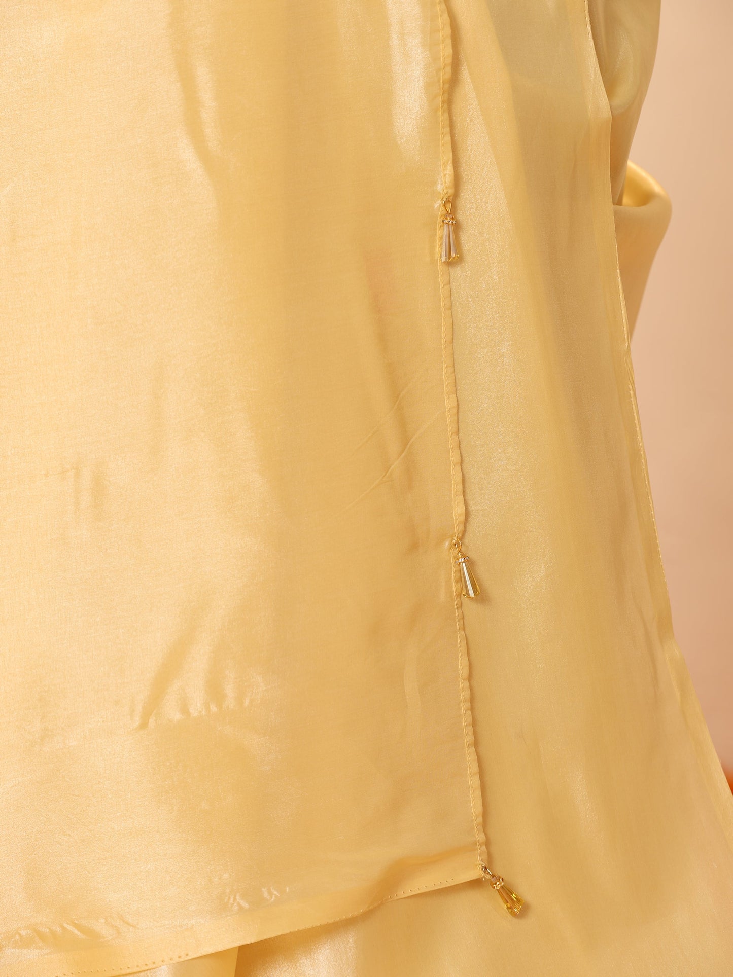 Dhiyona ST Flax Yellow Silken Saree with Jacqaurd Blouse Fabric
