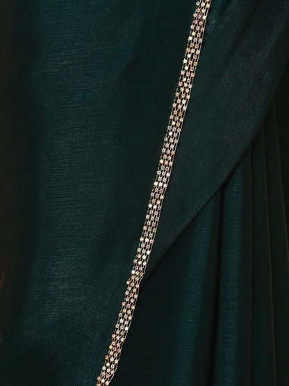 Dhiyona ST Primal Green Blue Shimmer Chiffon Dual Shade Saree
