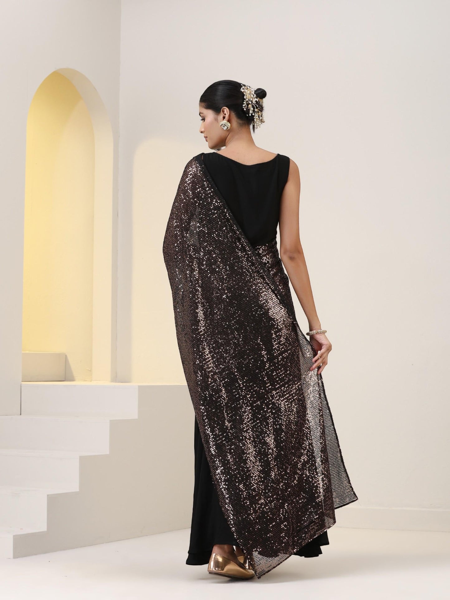 Dhiyona ST Splendour Korean Dress with Sequin Pallu