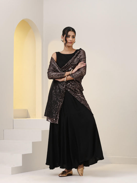 Dhiyona ST Splendour Korean Dress with Sequin Pallu