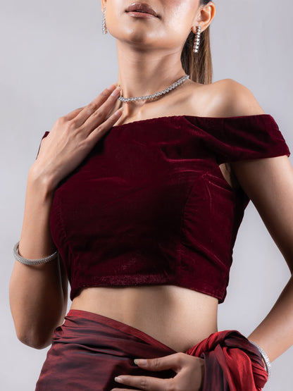 Dhiyona ST Sangria Velvet Blouse