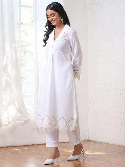 Dhiyona ST Women’s White Pant | 1 Pc, 100% Cotton Cambric Fabric, Workwear ,Casual Wear