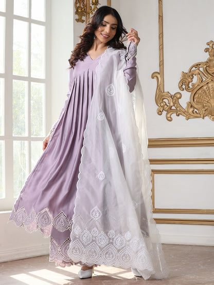 Dhiyona ST Women’s White on White Organza Dupatta | 1 Pc, Beetle Design Embroidery, Festive Party Wear