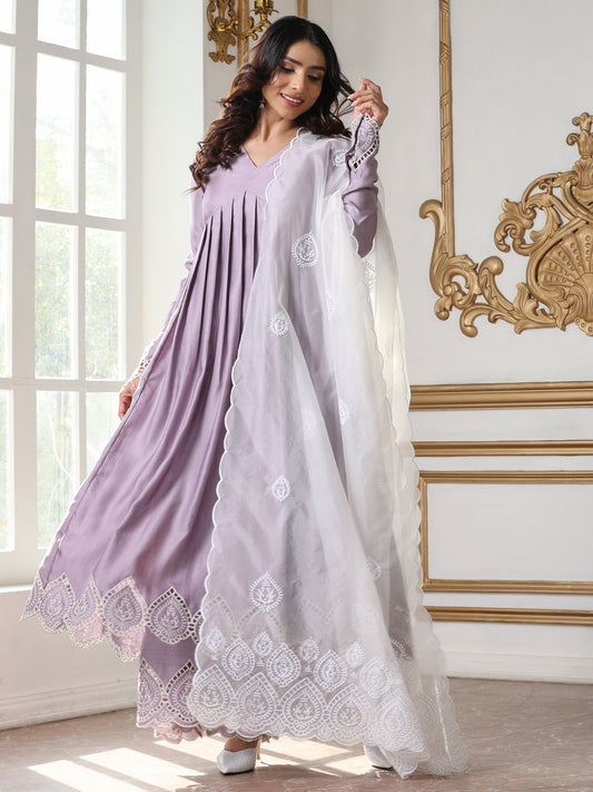 Dhiyona ST Women’s White on White Organza Dupatta | 1 Pc, Beetle Design Embroidery, Festive Party Wear