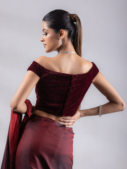 Dhiyona ST Sangria Velvet Blouse