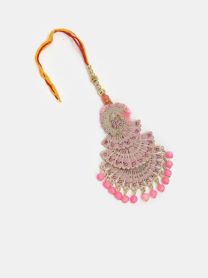 Dhiyona Unisex Set Of 2 Multicolor Peacock Design Stone & Beaded Bhaiya Bhabhi Rakhi