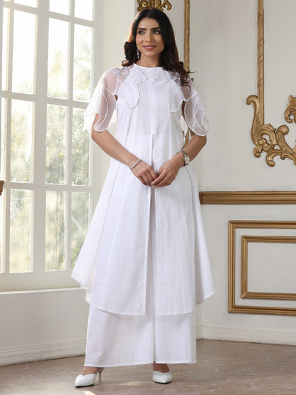 Dhiyona ST Women’s White Palazzo | 1 Pc, 100% Cotton Cambric Fabric, Casual Wear