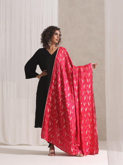 Dhiyona ST Fuchsia Bird Jacquard Dupatta
