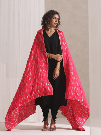 Dhiyona ST Fuchsia Bird Jacquard Dupatta