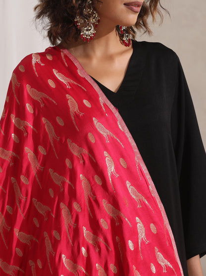 Dhiyona ST Fuchsia Bird Jacquard Dupatta