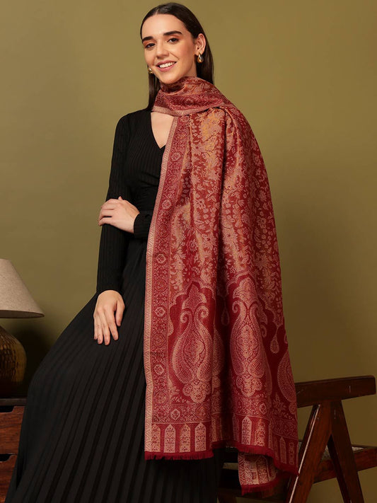 Dhiyona PA Paisley Woven Design Hunar Zari Kaani Shawl