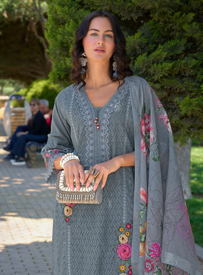 SARFARISH CLOUD SCHIFFLI HEAVY SUIT SET