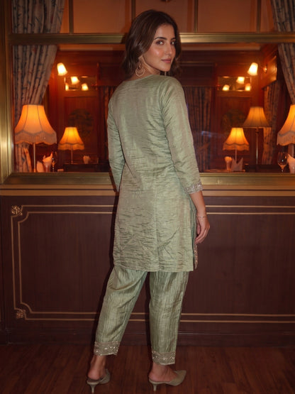 Salvi Moss Handwork Farshi Suit Set