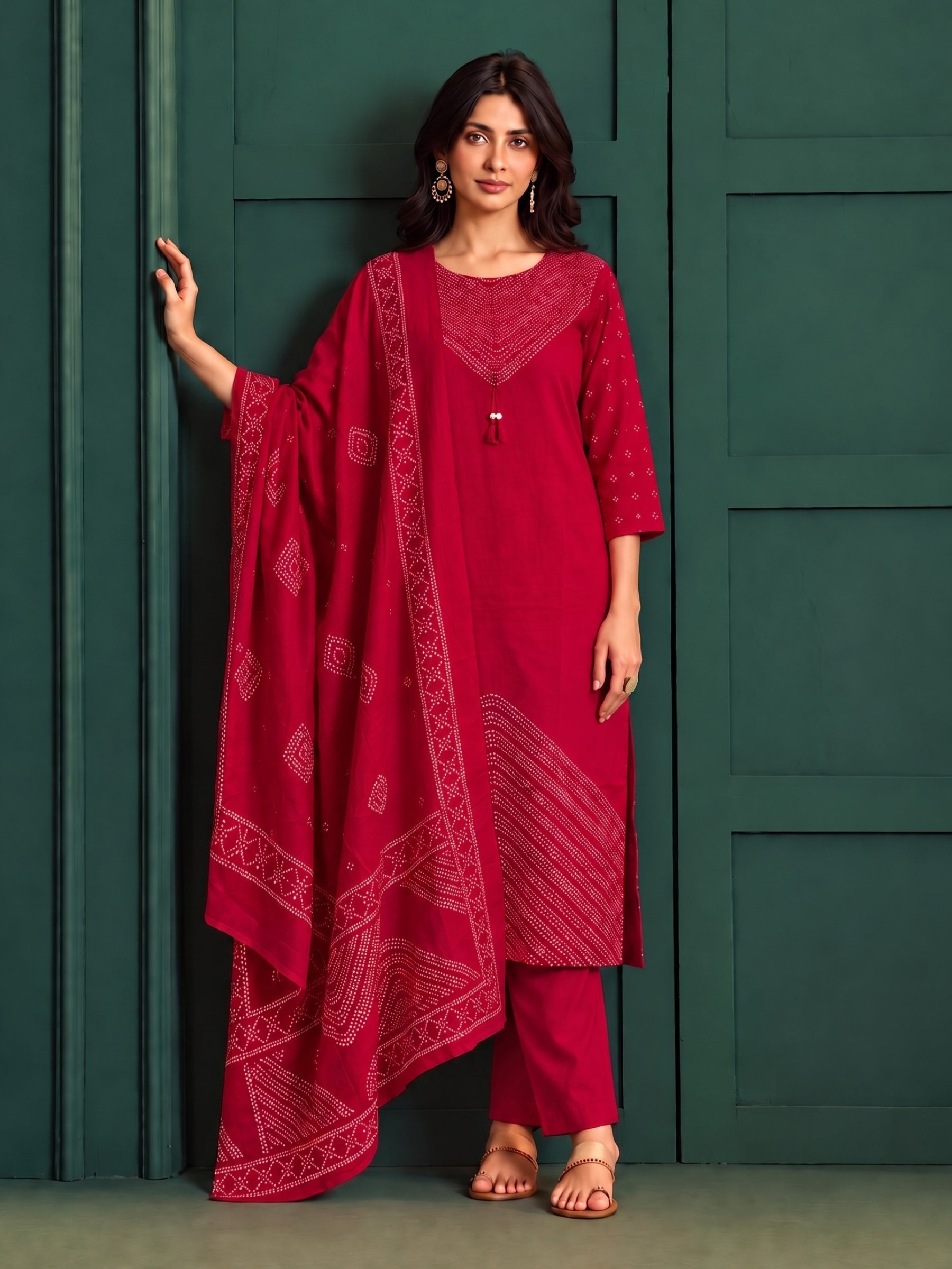 Sanjh Mandy Printed Work Suit Set