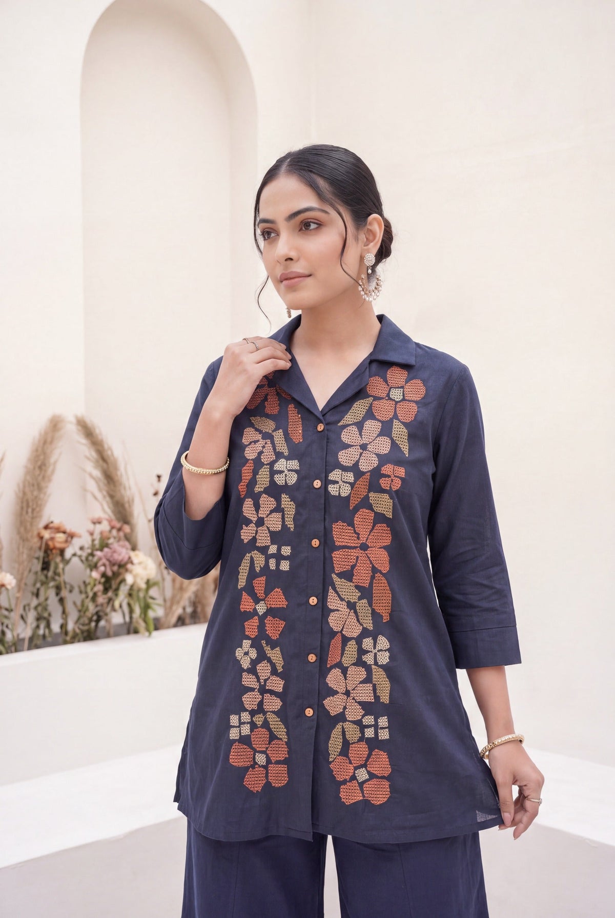 Sargi Bombay Embroidery Cotton Co-Ord Set