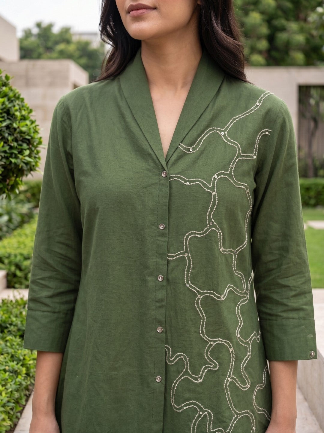 Sargi Mantis Embroidery Cotton Co-Ord Set