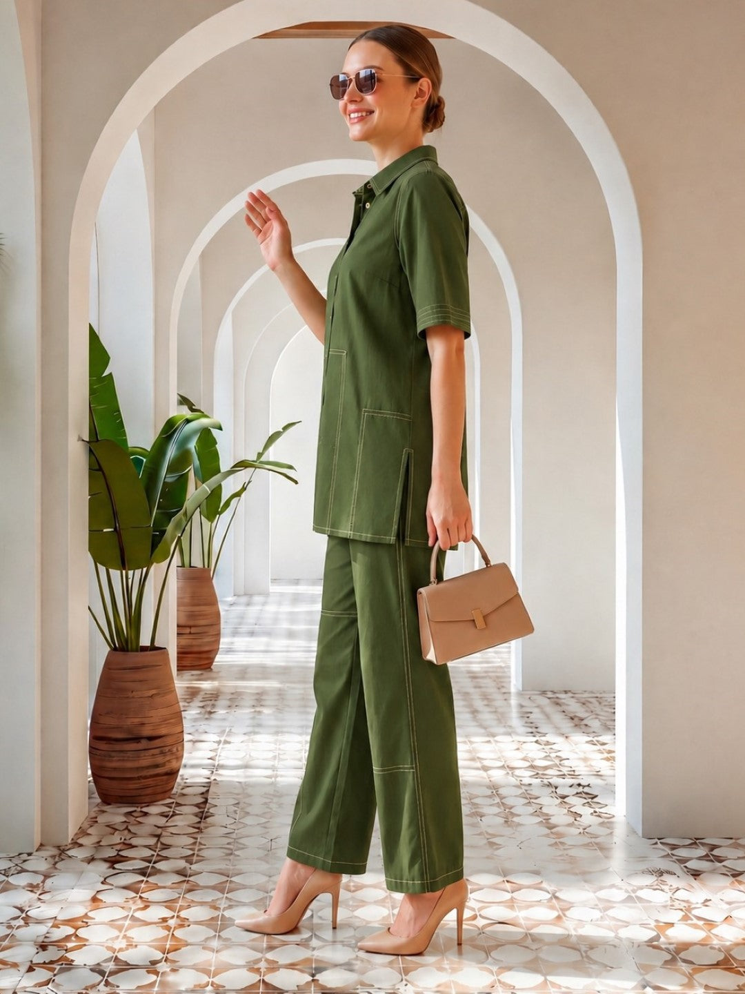 Sargi Pean Embroidery Cotton Co-Ord Set