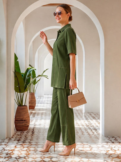Sargi Pean Embroidery Cotton Co-Ord Set
