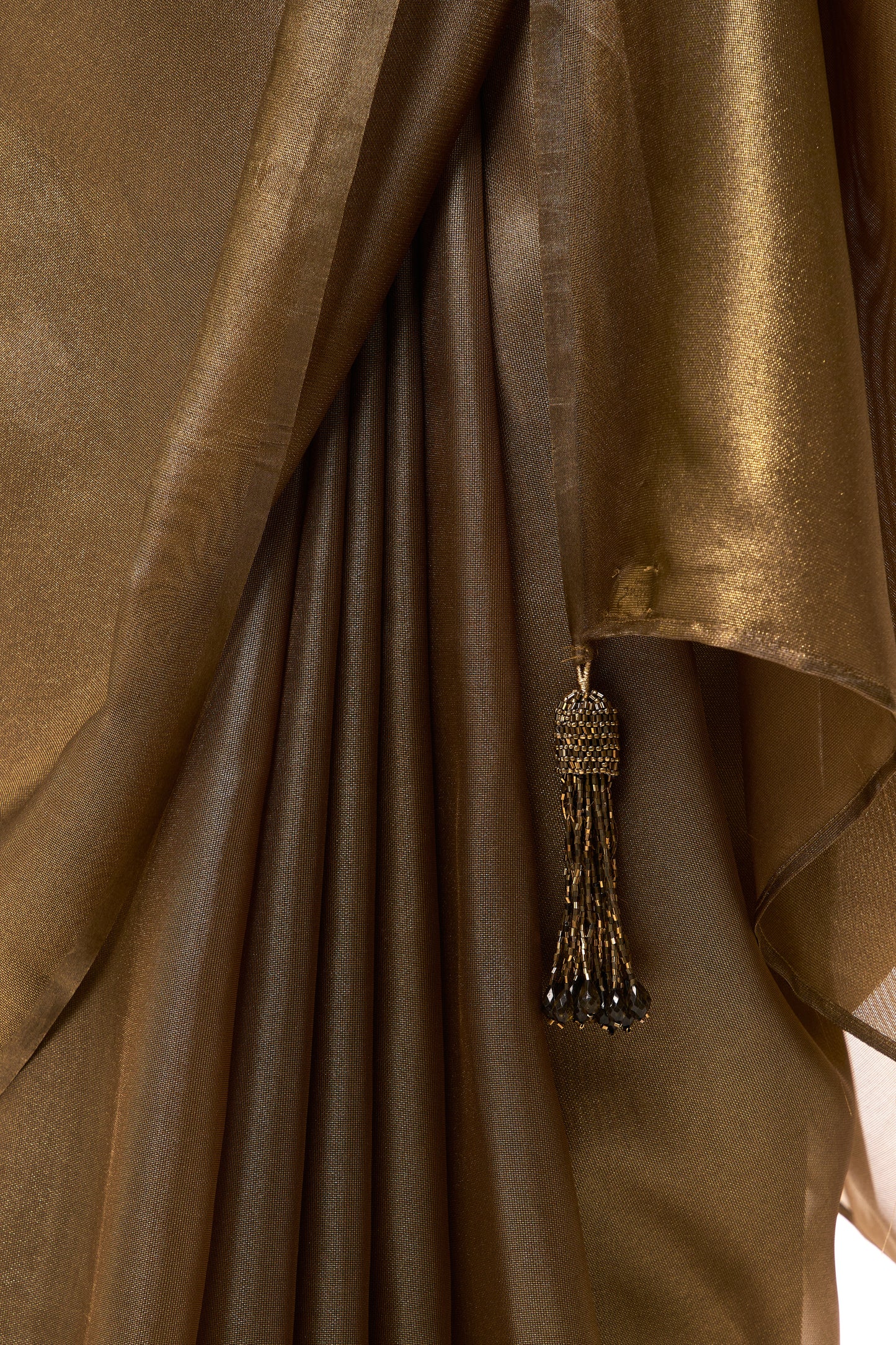 Dhiyona ST Bronze Foil Organza Saree with Embroidered Blouse Fabric