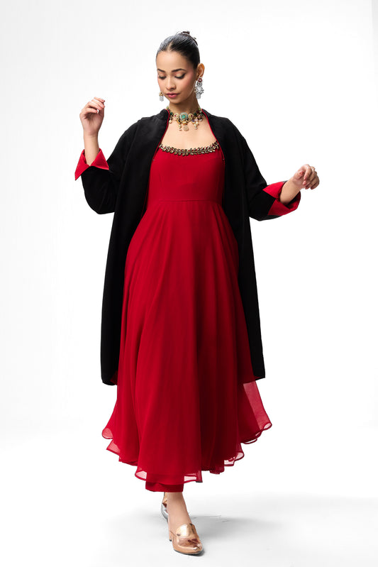 Dhiyona ST Black Korean Velvet Jacket