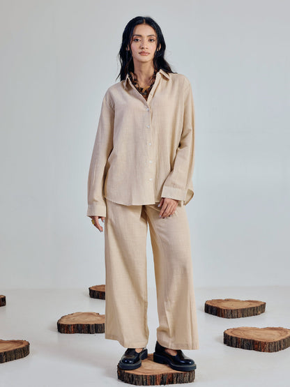 Dhiyona FL Women’s Rust Linen Blend Co ord Set