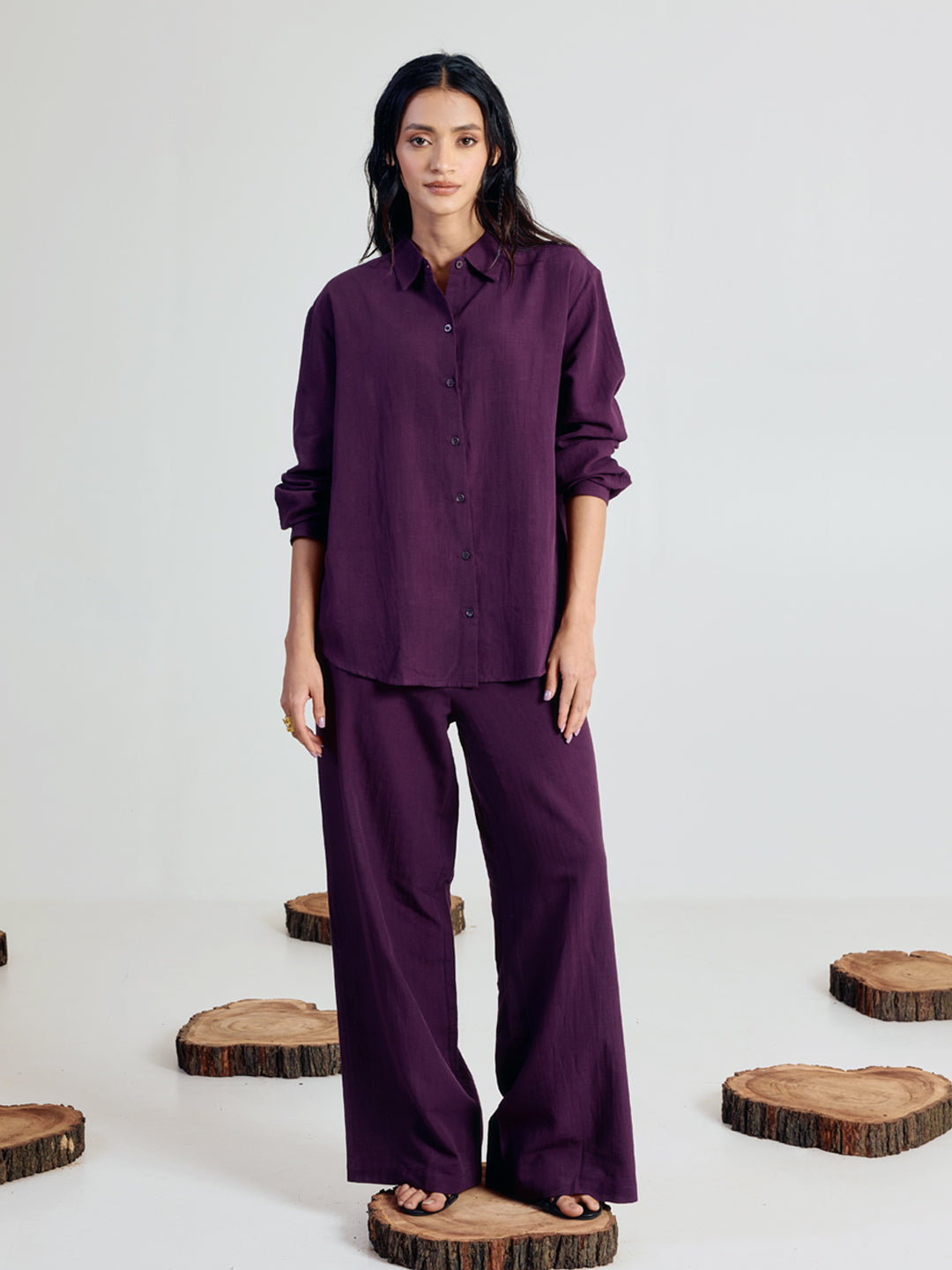 Dhiyona FL Women’s Rust Linen Blend Co ord Set