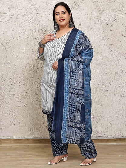 Dhiyona KL Women Ethnic Motifs Printed Kurta with Salwar & Dupatta