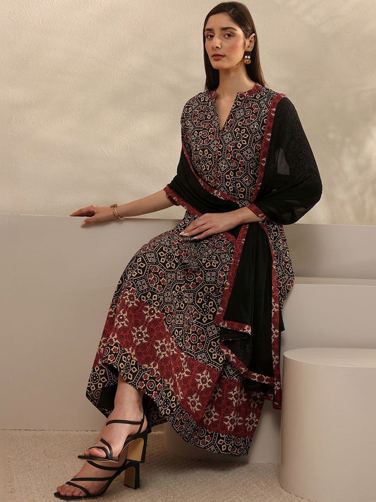 Women Ethnic Motifs Printed Empire Kurta with Trousers & With Dupatta