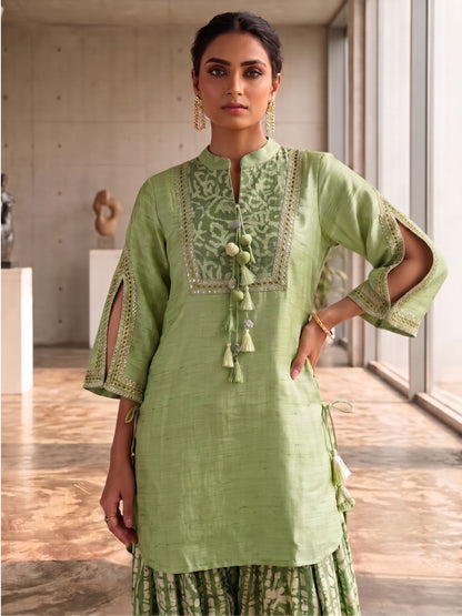 Shakti Moss Work Pemium Farshi Co-Ord Set