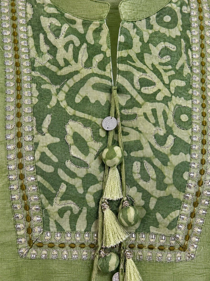 Shakti Moss Work Pemium Farshi Co-Ord Set