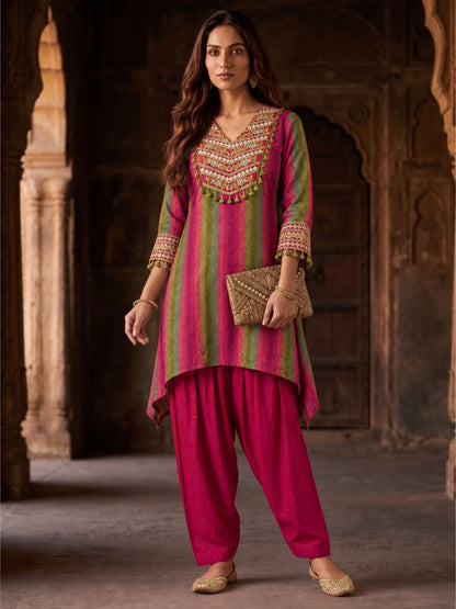 Shakti Rose Handwork Farshi Co-Ord Set