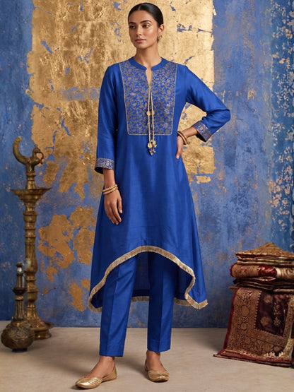 Shakti Royal Blue Festive Farshi Co-Ord Set