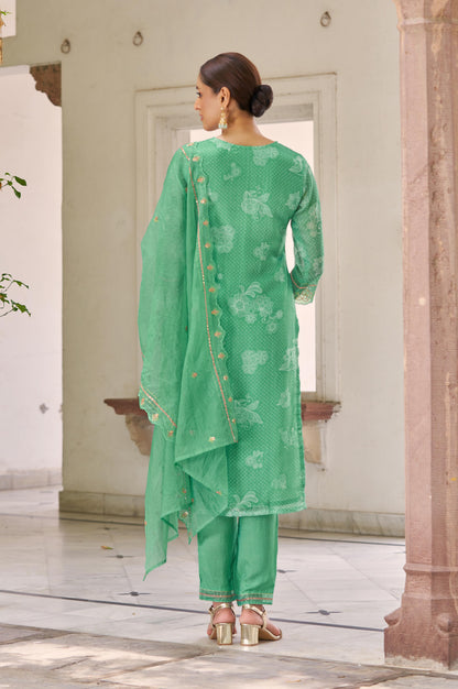 Nisha Fern Printed Work Suit Set