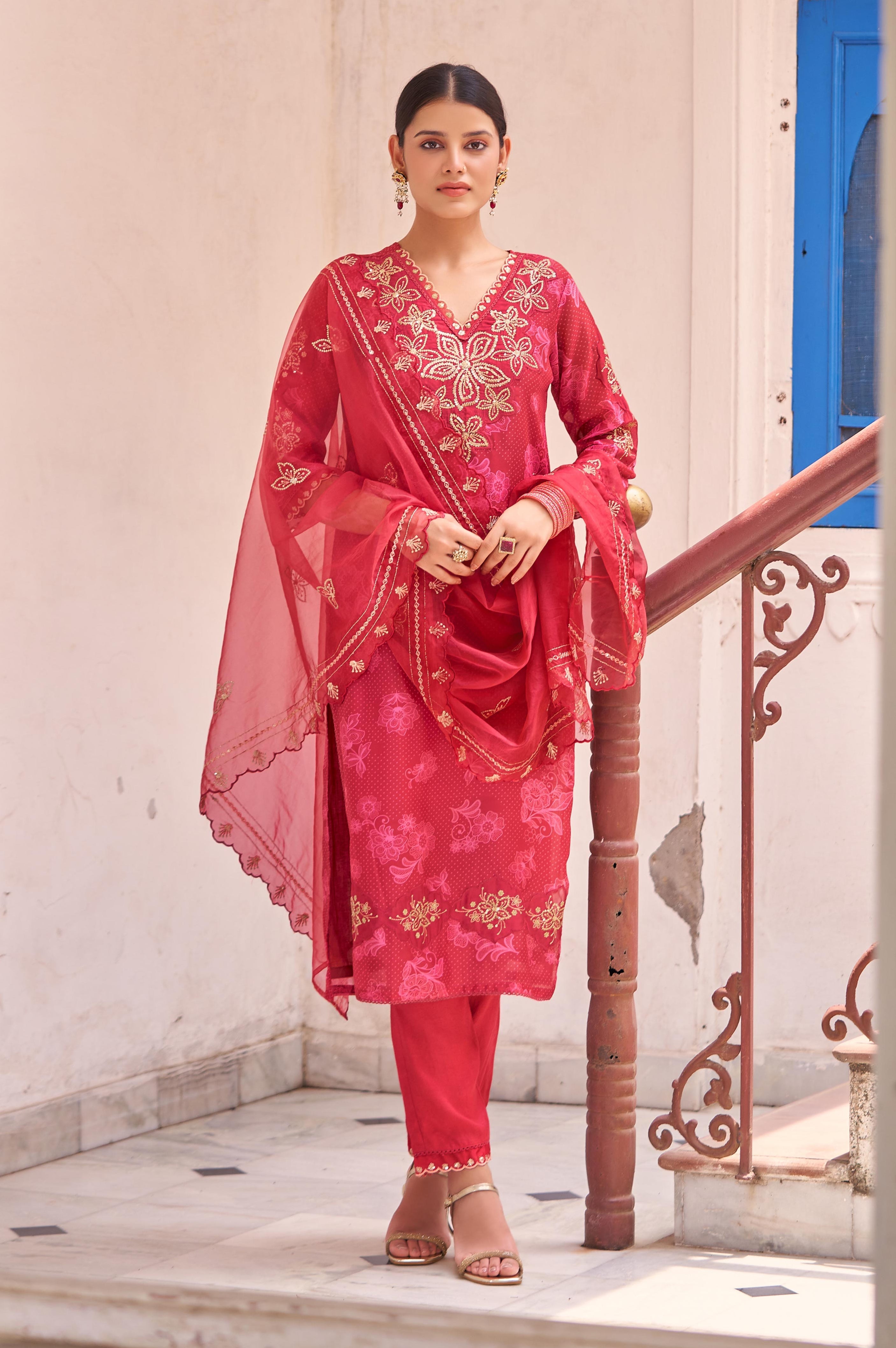 Nisha Jasper Printed Work Suit Set