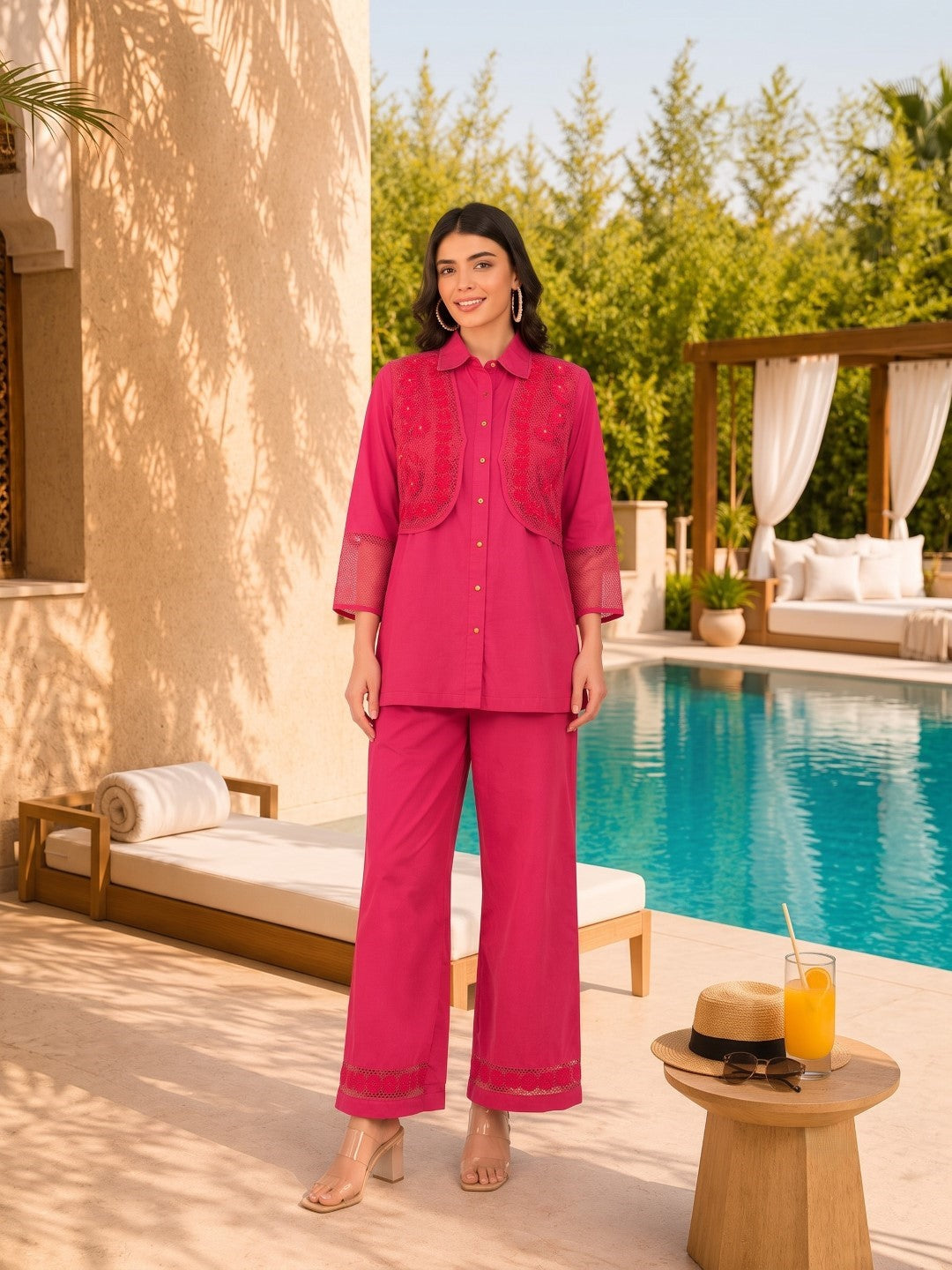 Slopi Rose Jacket Cotton Co-Ord Set