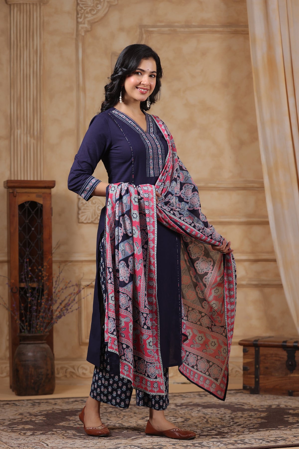 Hiya Indigo Cotton Suit Set