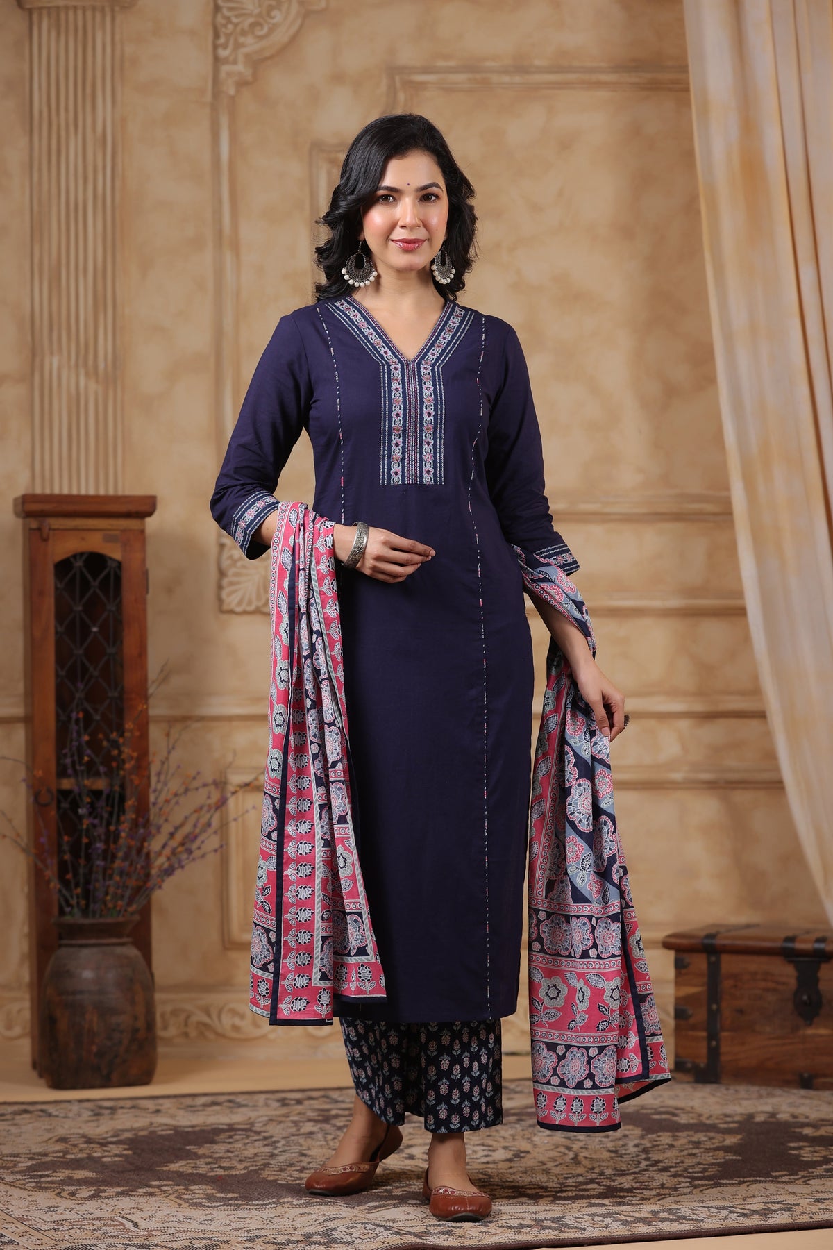 Hiya Indigo Cotton Suit Set