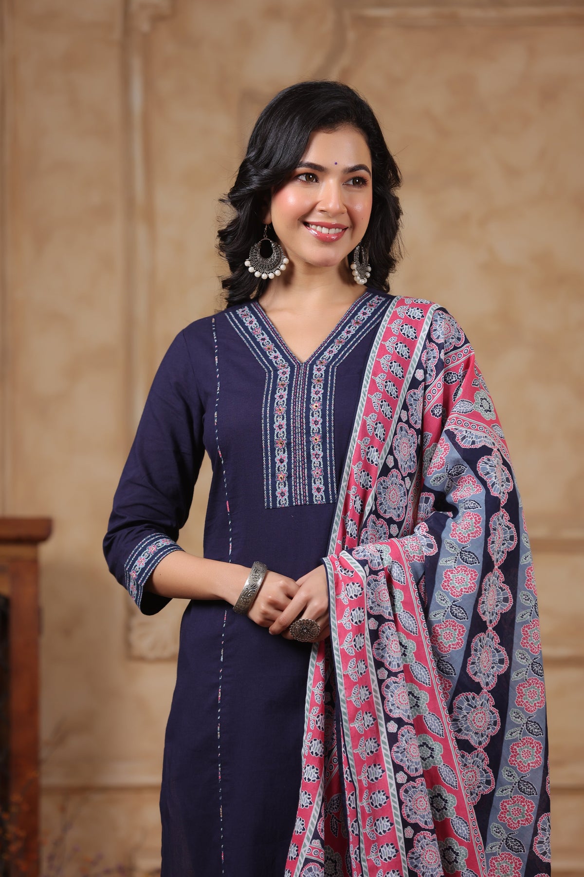 Hiya Indigo Cotton Suit Set