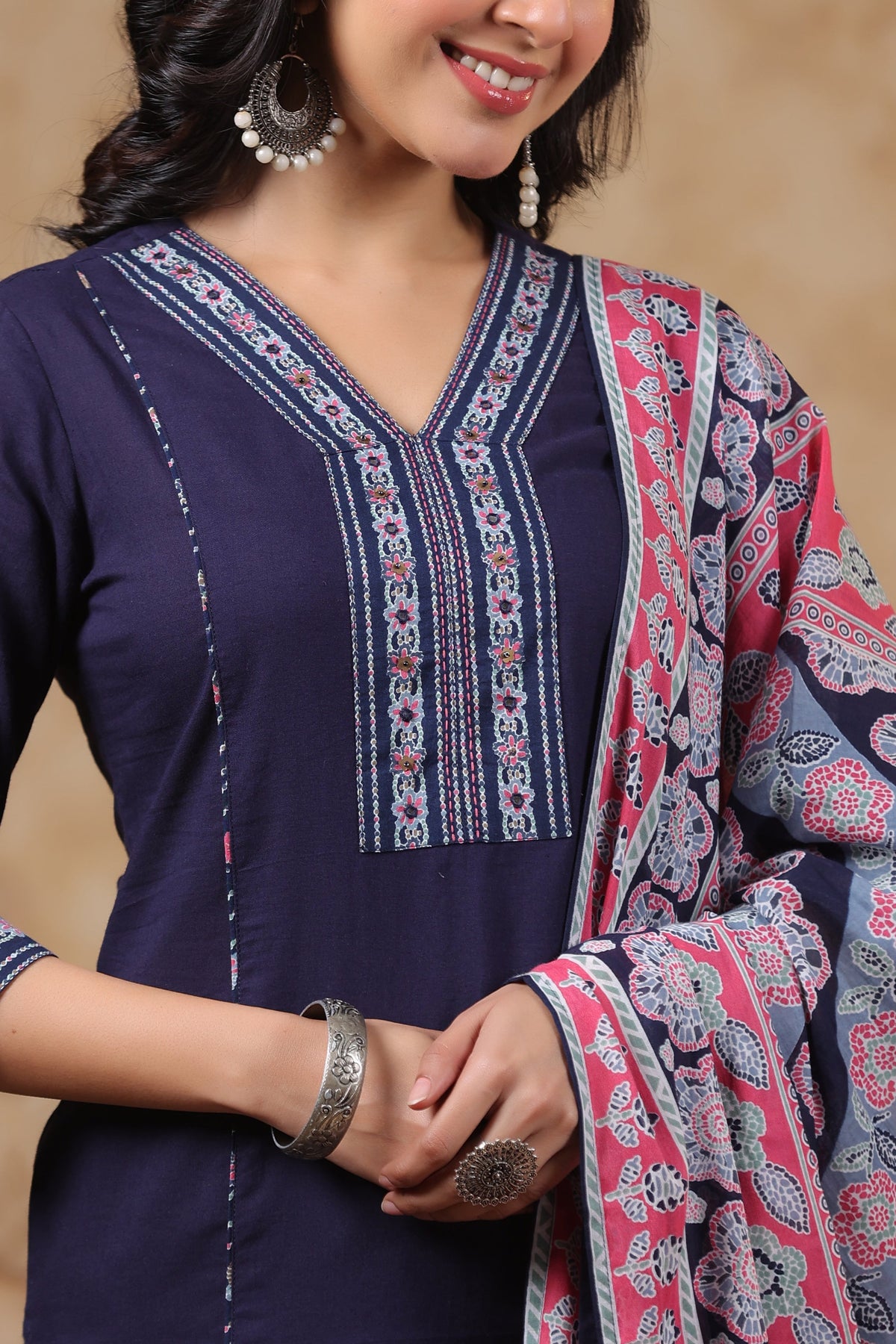 Hiya Indigo Cotton Suit Set